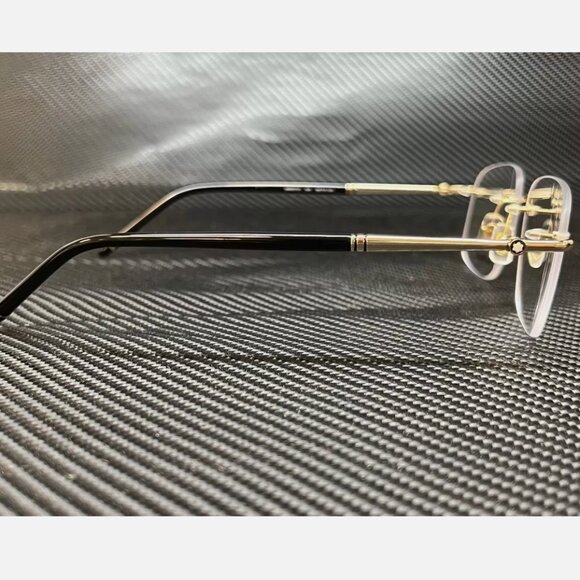 Mont Blanc Gold 58mm Rectangle Eyeglasses - Picture 3 of 5